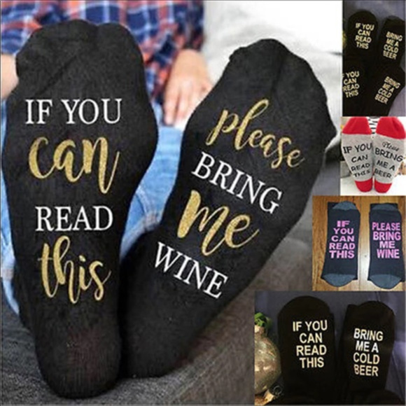 BOGO SALE- Buy Beer Socks, Get FREE Wine Socks NWT - Picture 4 of 5